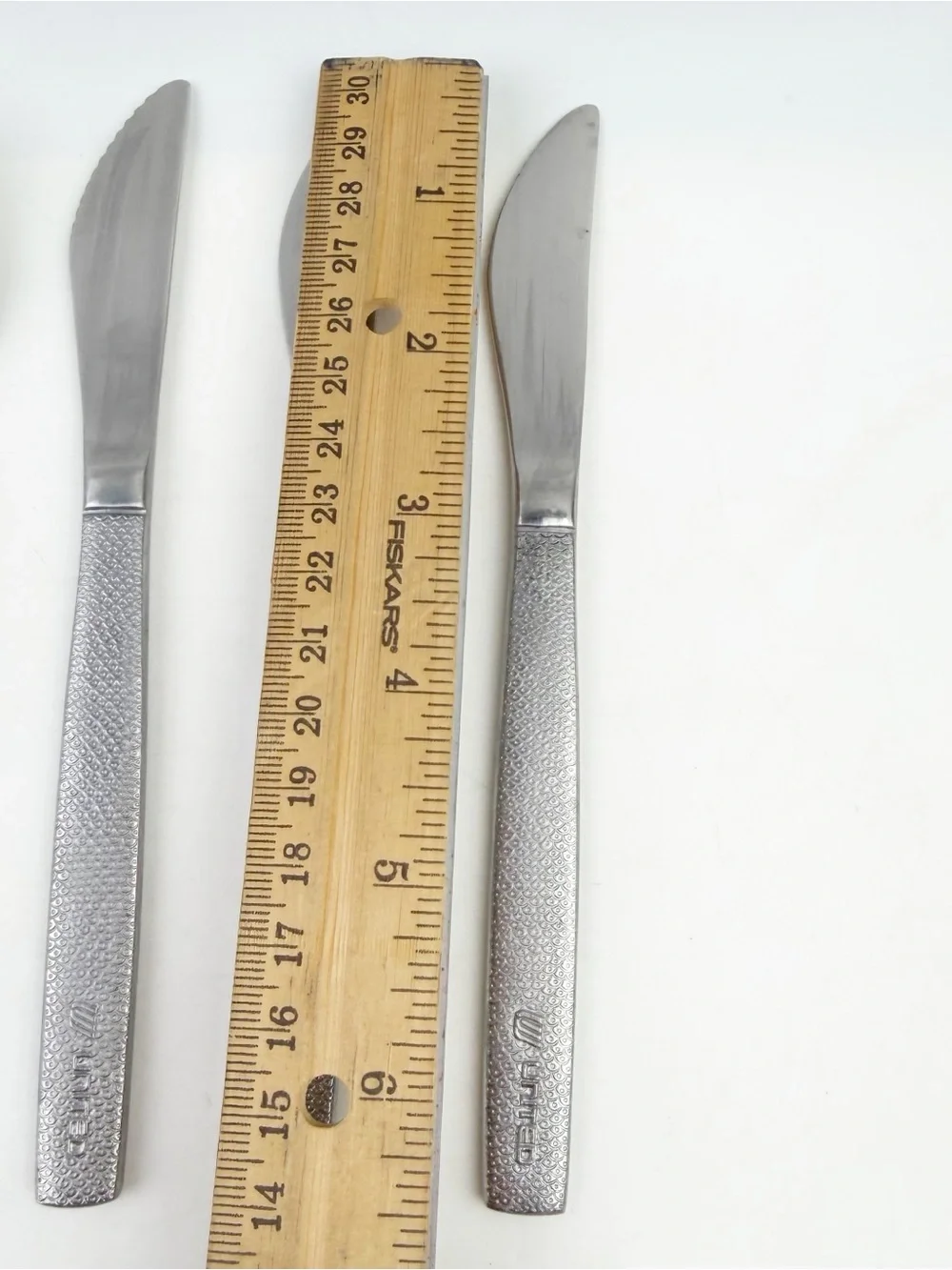 Vtg United Airlines Stainless Steel ABCO THL Fish Scale 13 pc Cutlery Spoon Fork